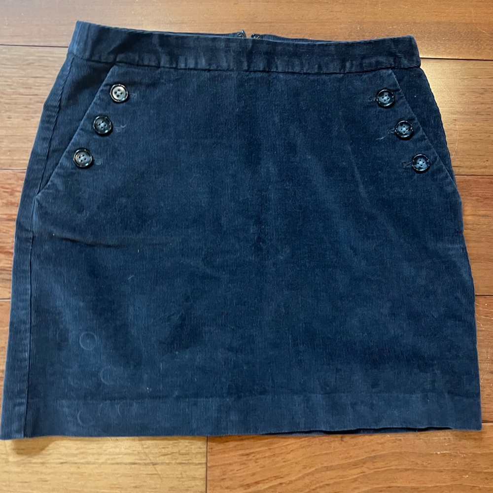 Banana Republic Charcoal Mini Skirt with Button Accents